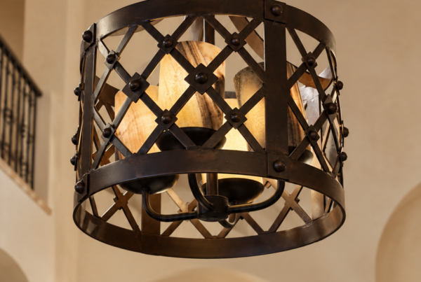 Round Lattice Chandelier