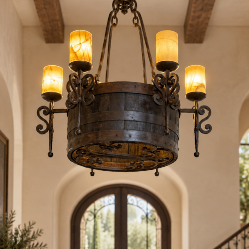 Rustic Barrel Chandelier