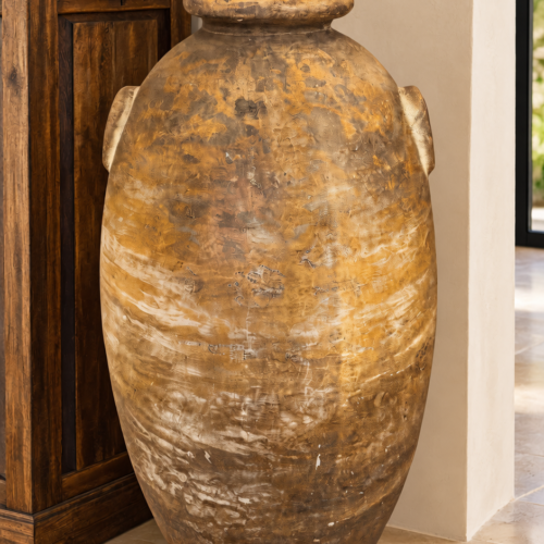 Rustic Mediterranean Floor Vase