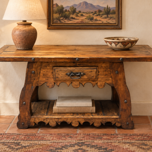 Rustic Skirt Sofa Table