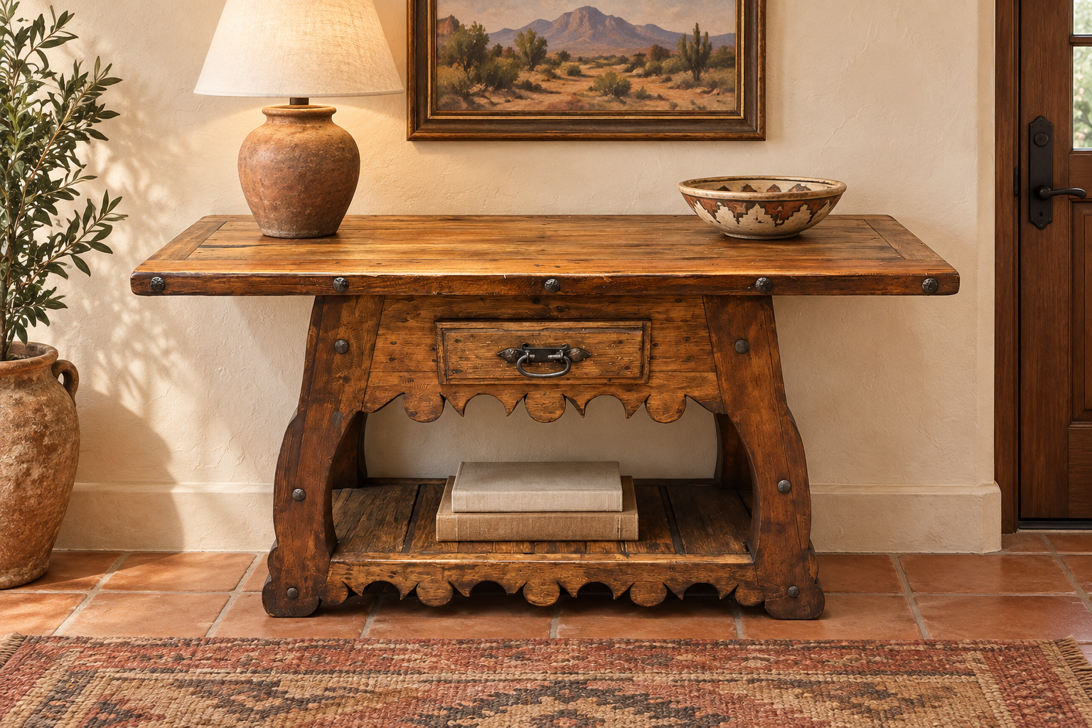 Rustic Skirt Sofa Table