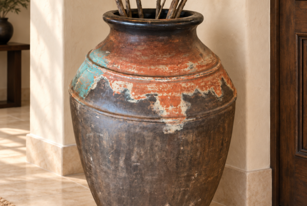 Rustic Terracotta Floor Vase