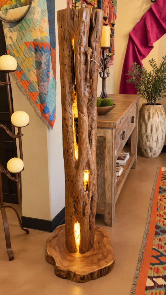 Reclaimed Stump Floor Lamp