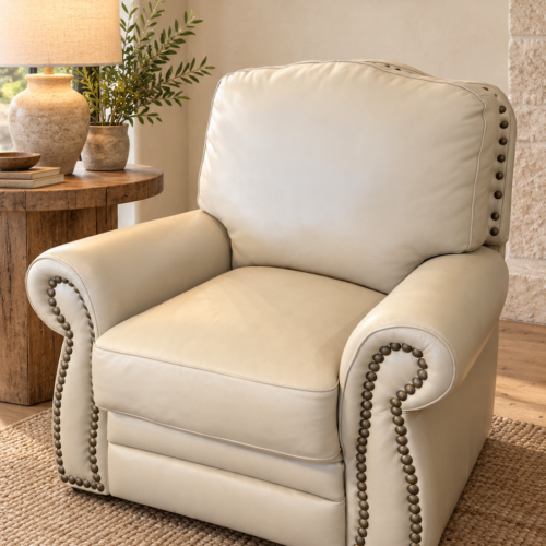 The Look Ivory Swivel Recliner