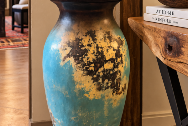 Turquoise Patina Floor Vase