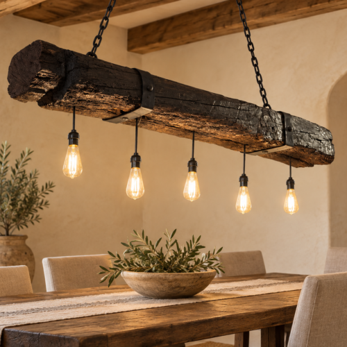 Vintage Hacienda Beam Chandelier