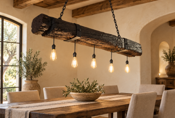 Vintage Hacienda Beam Chandelier