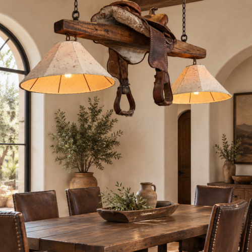 Vintage Saddle Chandelier