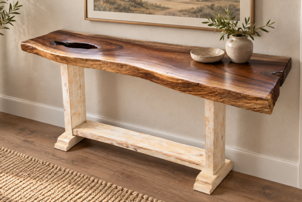 White Wash Parota Console Table