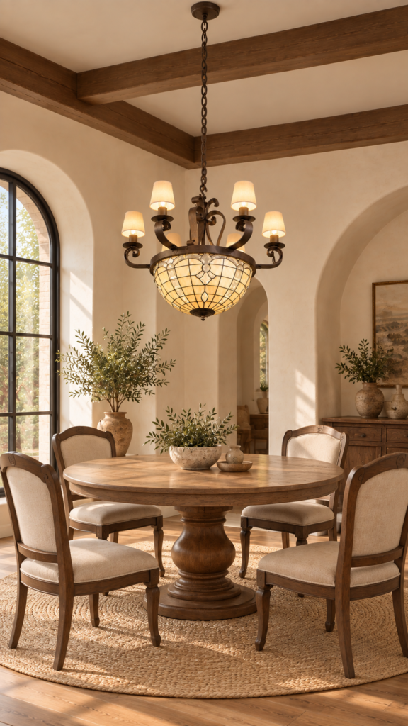 Wrought Iron Tiffany Style Chandelier